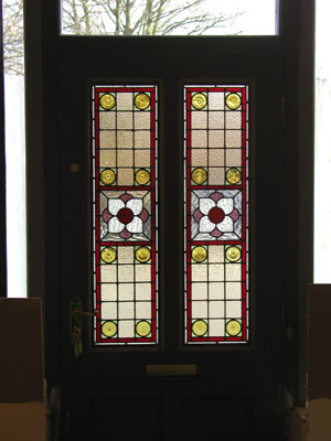New leaded glass units in the door